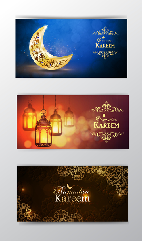 Ramadan kareem greenting cards desgin vector 04
