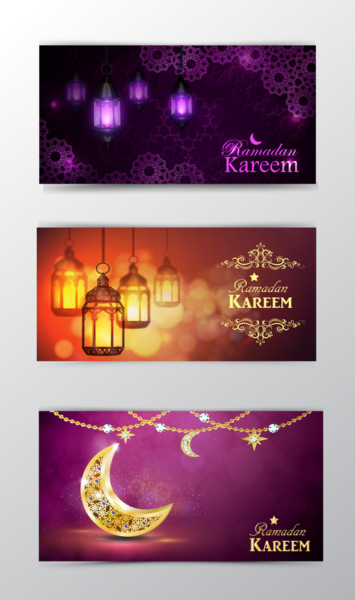Ramadan kareem greenting cards desgin vector 05