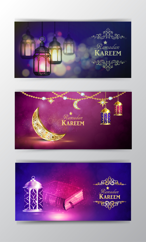 Ramadan kareem greenting cards desgin vector 07