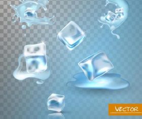 Realistic ice cube design vector illustration 01