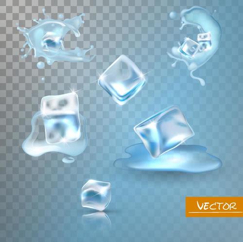 Realistic ice cube design vector illustration 01