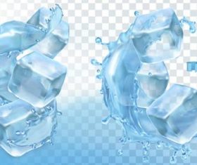 Realistic ice cube design vector illustration 02