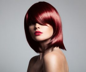 Red hair model with perfect glossy hair Stock Photo 01