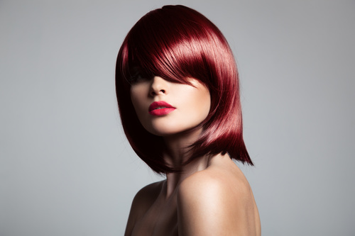Red hair model with perfect glossy hair Stock Photo 01