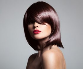 Red hair model with perfect glossy hair Stock Photo 02