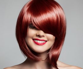 Red hair model with perfect glossy hair Stock Photo 07