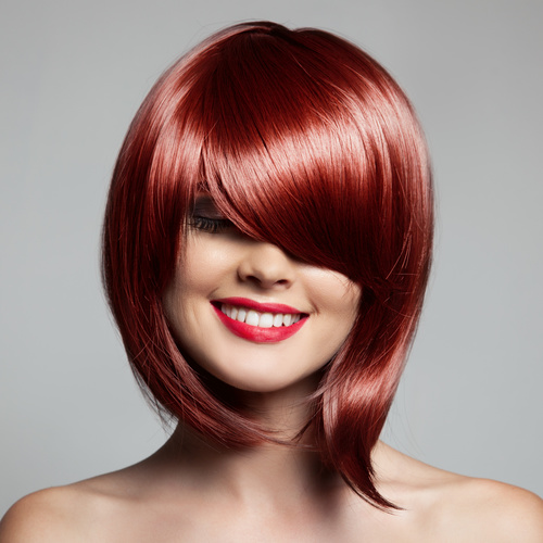Red hair model with perfect glossy hair Stock Photo 07