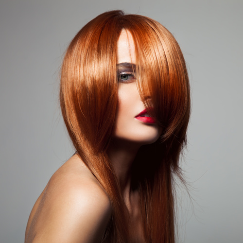 Red hair model with perfect glossy hair Stock Photo 08