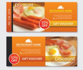 Restaurant gift voucher templae vector 02