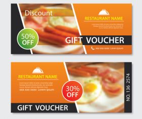 Restaurant gift voucher templae vector 03