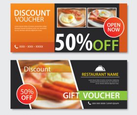 Restaurant gift voucher templae vector 04