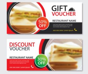 Restaurant gift voucher templae vector 05