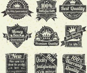 Retro badge with labels design vectors set 04