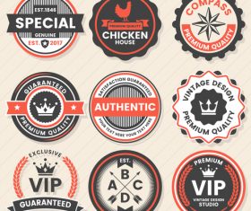 Retro badge with labels design vectors set 05