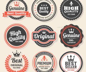 Retro badge with labels design vectors set 06