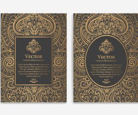 Retro luxury decor cover template vector 01