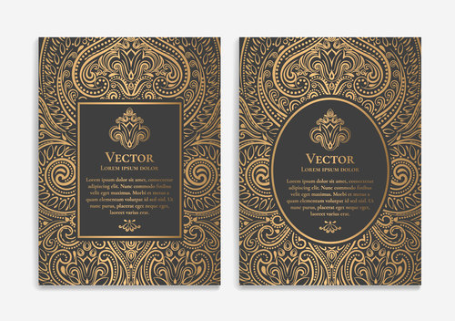 Retro luxury decor cover template vector 01