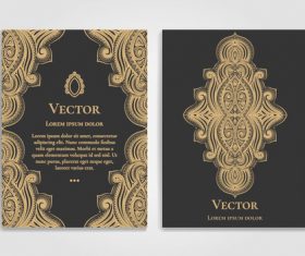 Retro luxury decor cover template vector 02