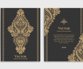 Retro luxury decor cover template vector 03