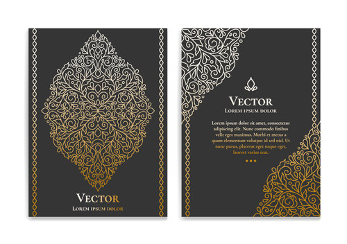 Retro luxury decor cover template vector 04