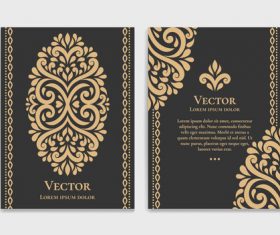 Retro luxury decor cover template vector 05