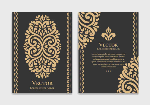 Retro luxury decor cover template vector 05