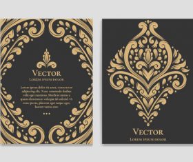 Retro luxury decor cover template vector 06