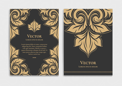 Retro luxury decor cover template vector 09