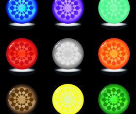 Round glowing button vector