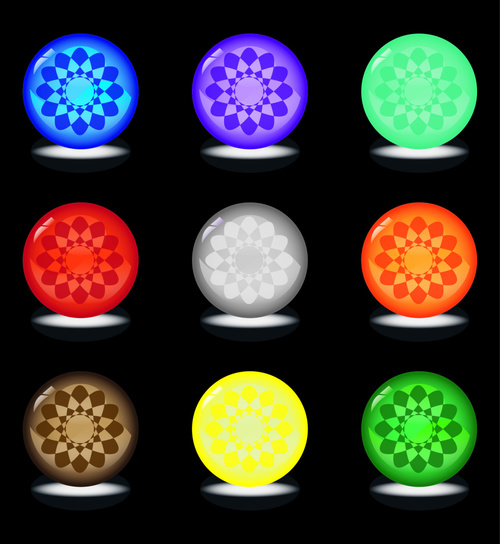 Round glowing button vector
