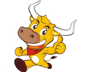 Running cow vector