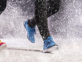 Running legs close-up Stock Photo