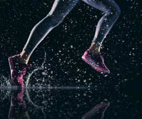 Running splash of water close-up Stock Photo