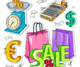 Sale elements hand drawing vector 02