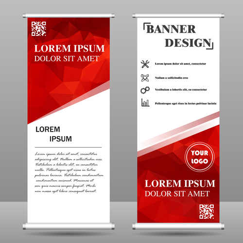 Scrolls business banners template vectors set 09