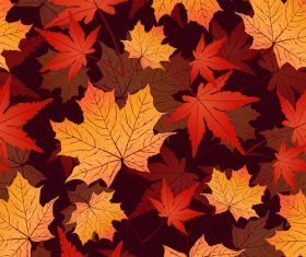 Seamless autumn leaves pattern vectors 02
