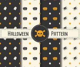 Seamless pattern halloween set vector 01