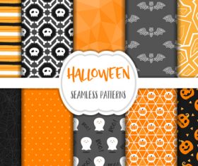 Seamless pattern halloween set vector 03