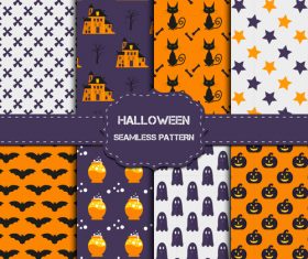 Seamless pattern halloween set vector 04