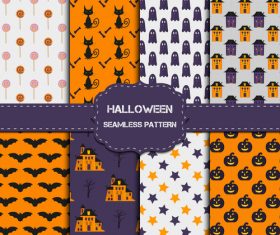 Seamless pattern halloween set vector 05