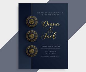 Set of wedding invitation card vectors 01