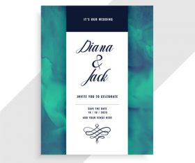 Set of wedding invitation card vectors 03