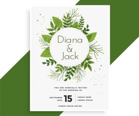 Set of wedding invitation card vectors 05