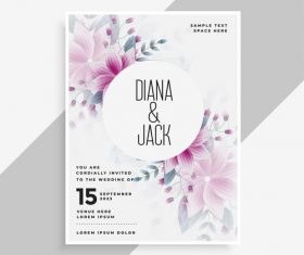 Set of wedding invitation card vectors 08