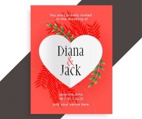 Set of wedding invitation card vectors 09