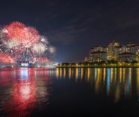 Singapore fireworks Stock Photo