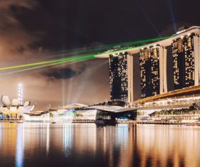 Singapore lights Stock Photo