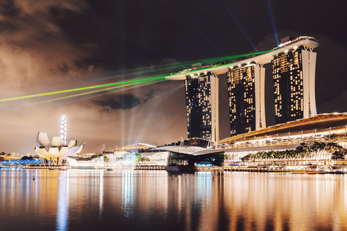 Singapore lights Stock Photo