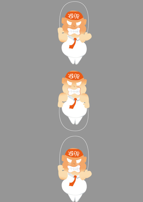 Skipping rope weight loss cartoon character illustration vector