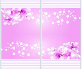 Sliding door pattern decoration material vector 04